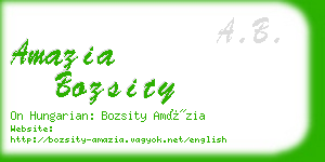 amazia bozsity business card
